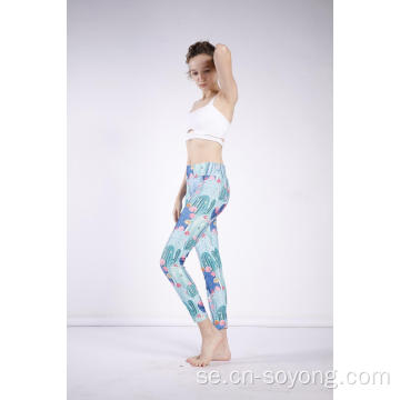 Ladies Cacti Printed High Waist High Elastic leggings